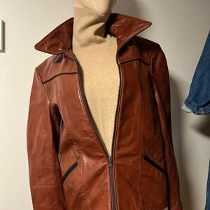 Vintage Women's Brown Leather Jacket